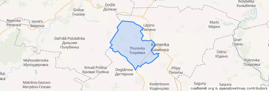 Mapa de ubicacion de Тхоревское сельское поселение.