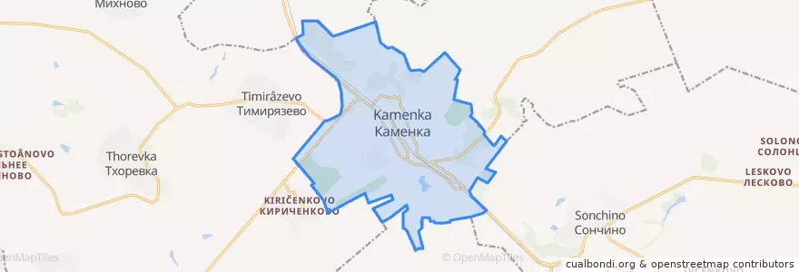 Mapa de ubicacion de Каменское городское поселение.