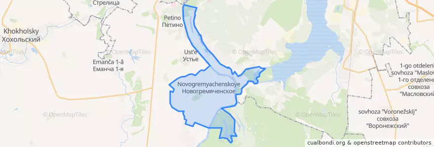 Mapa de ubicacion de Новогремяченское сельское поселение.