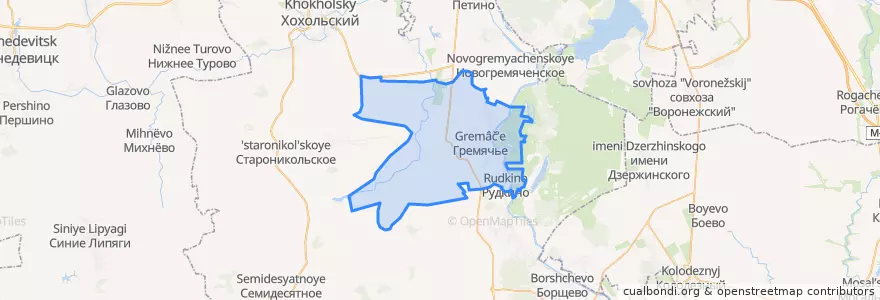 Mapa de ubicacion de Гремяченское сельское поселение.