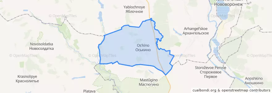 Mapa de ubicacion de Оськинское сельское поселение.