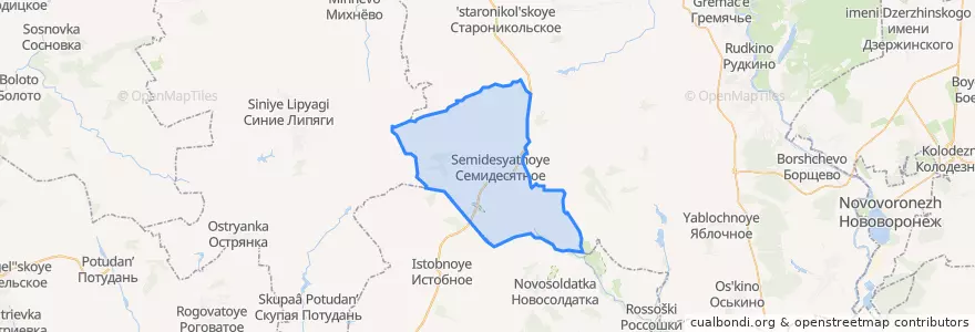 Mapa de ubicacion de Семидесятское сельское поселение.