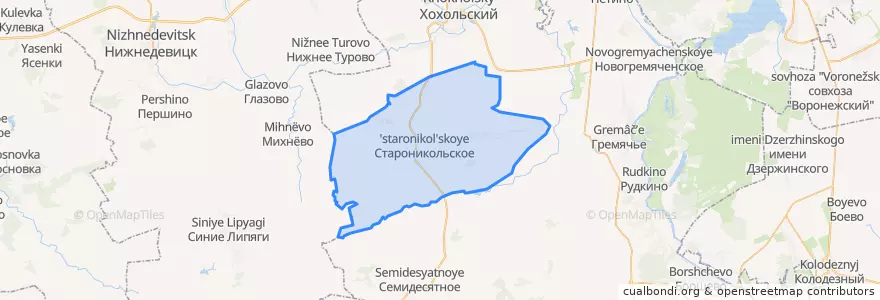 Mapa de ubicacion de Староникольское сельское поселение.