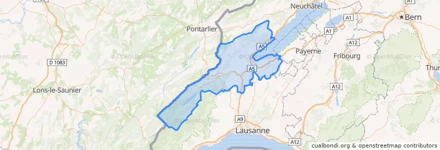 Mapa de ubicacion de District du Jura-Nord vaudois.