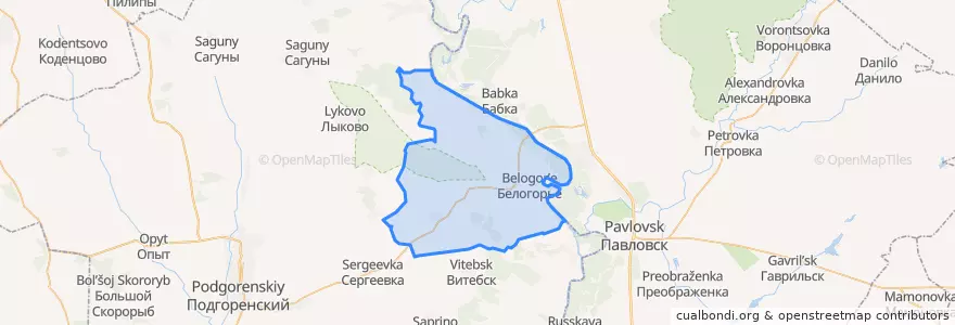 Mapa de ubicacion de Белогорьевское сельское поселение.