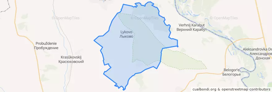 Mapa de ubicacion de Лыковское сельское поселение.