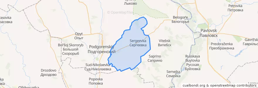 Mapa de ubicacion de Сергеевское сельское поселение.