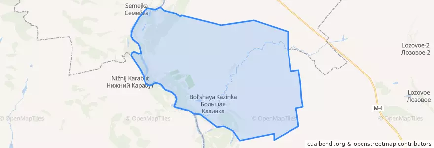 Mapa de ubicacion de Казинское сельское поселение.