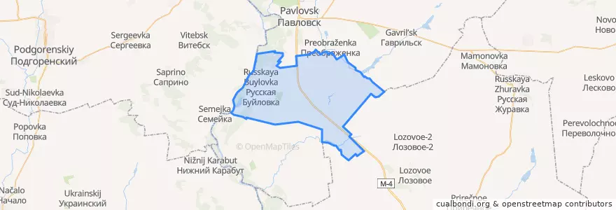 Mapa de ubicacion de Русско-Буйловское сельское поселение.