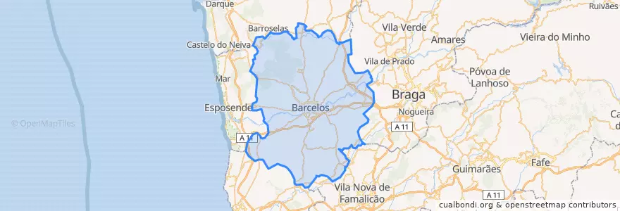 Mapa de ubicacion de Barcelos.
