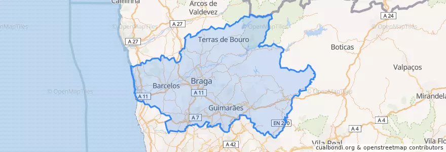 Mapa de ubicacion de Braga.