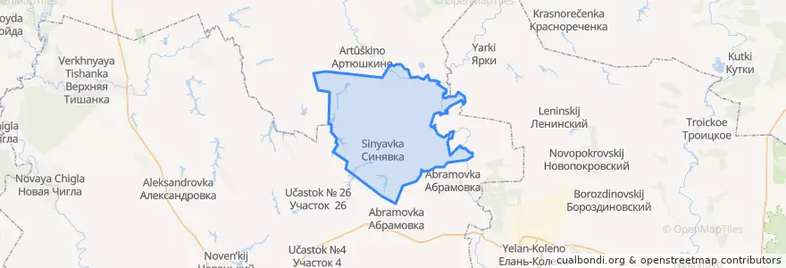 Mapa de ubicacion de Синявское сельское поселение.