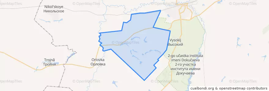 Mapa de ubicacion de Вознесенское сельское поселение.