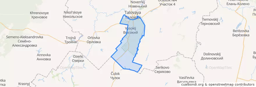 Mapa de ubicacion de Каменно-Степное сельское поселение.