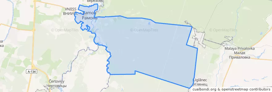 Mapa de ubicacion de Рамонское городское поселение.