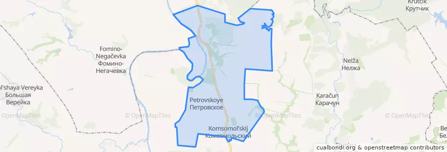 Mapa de ubicacion de Комсомольское сельское поселение.