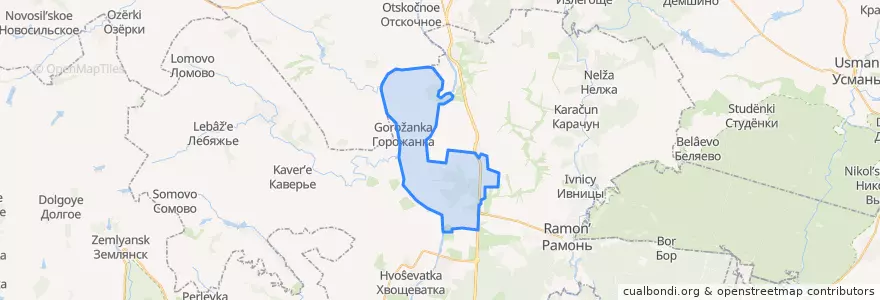 Mapa de ubicacion de Горожанское сельское поселение.