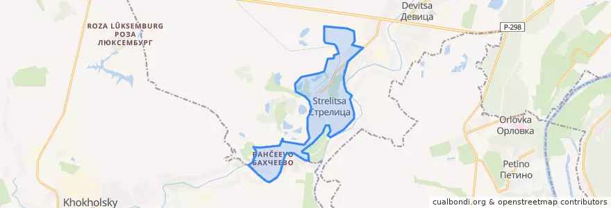 Mapa de ubicacion de Стрелицкое городское поселение.