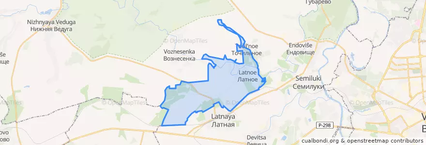 Mapa de ubicacion de Латненское сельское поселение.