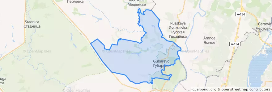 Mapa de ubicacion de Губарёвское сельское поселение.