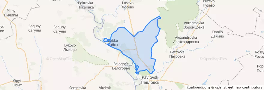 Mapa de ubicacion de Александро-Донское сельское поселение.