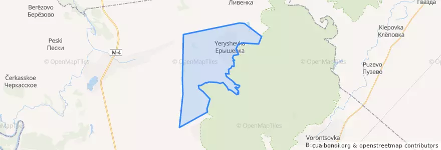 Mapa de ubicacion de Ерышевское сельское поселение.
