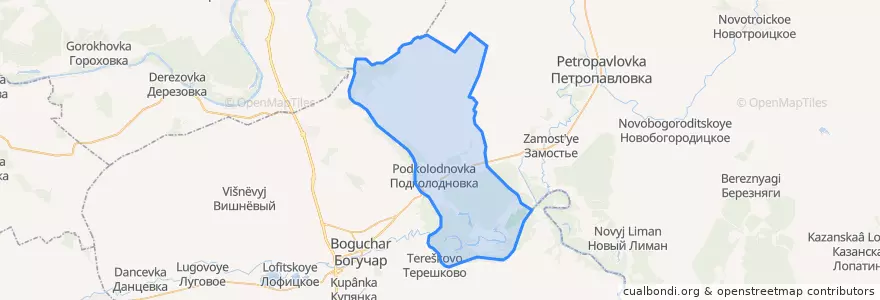Mapa de ubicacion de Подколодновское сельское поселение.