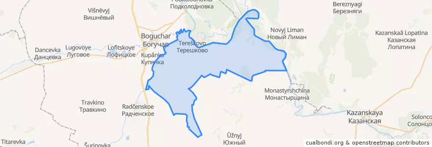 Mapa de ubicacion de Дьяченковское сельское поселение.