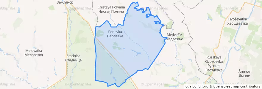 Mapa de ubicacion de Перлёвское сельское поселение.
