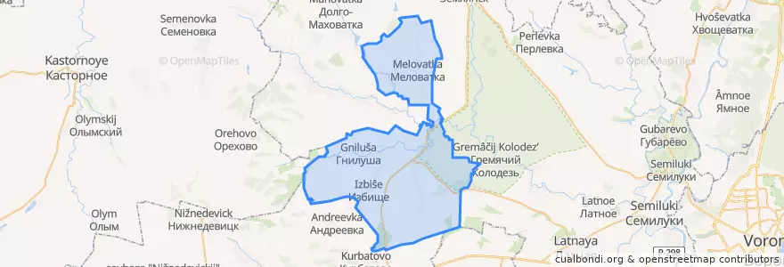 Mapa de ubicacion de Нижневедугское сельское поселение.