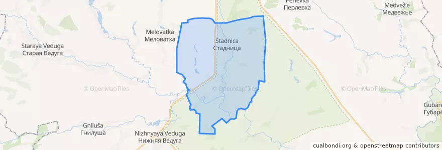 Mapa de ubicacion de Стадницкое сельское поселение.