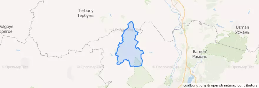 Mapa de ubicacion de Землянское сельское поселение.