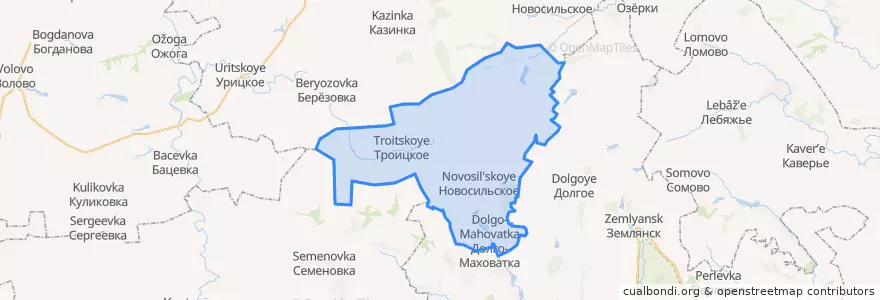 Mapa de ubicacion de Новосильское сельское поселение.