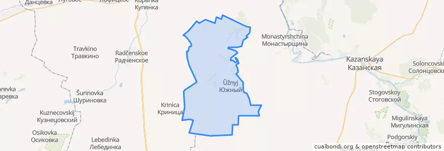 Mapa de ubicacion de Медовское сельское поселение.