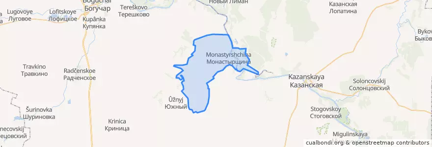 Mapa de ubicacion de Монастырщинское сельское поселение.