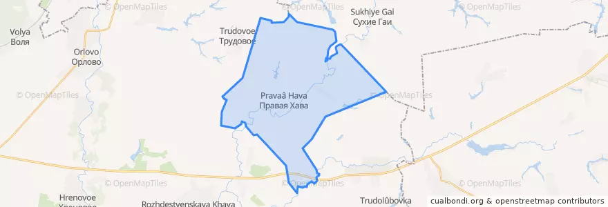 Mapa de ubicacion de Правохавское сельское поселение.