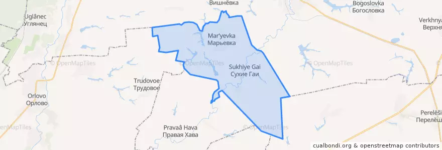 Mapa de ubicacion de Сухогаёвское сельское поселение.