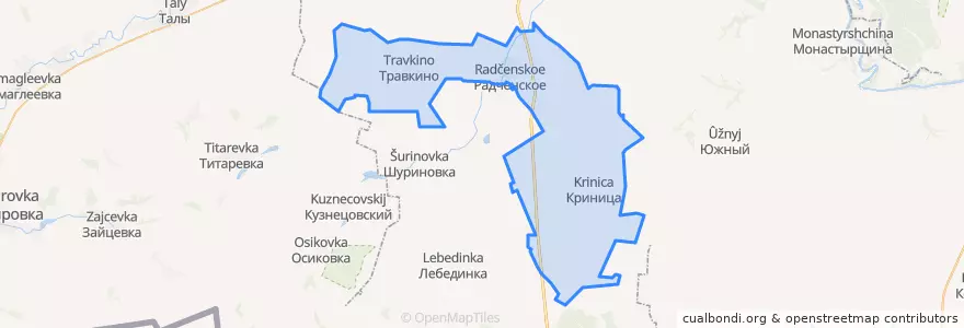 Mapa de ubicacion de Радченское сельское поселение.