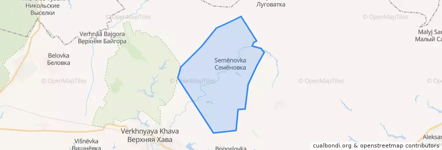 Mapa de ubicacion de Семёновское сельское поселение.