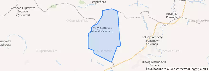 Mapa de ubicacion de Малосамовецкое сельское поселение.