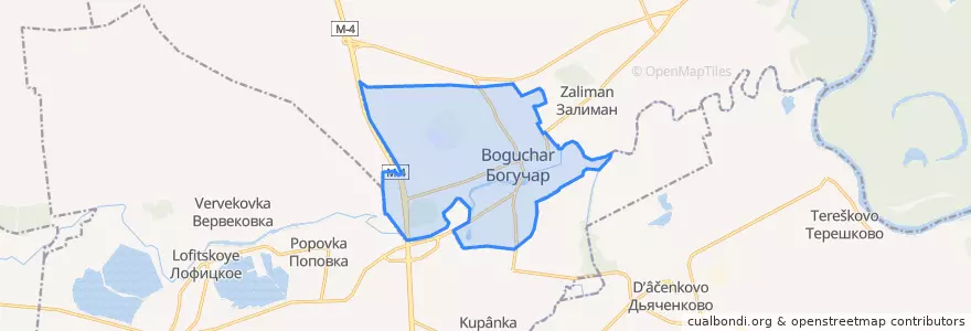 Mapa de ubicacion de городское поселение Богучар.