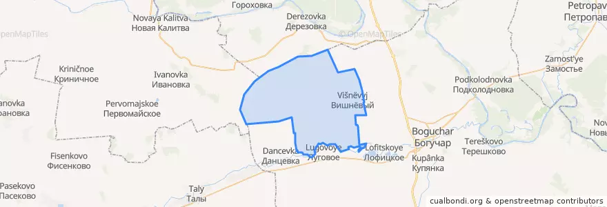 Mapa de ubicacion de Твердохлебовское сельское поселение.