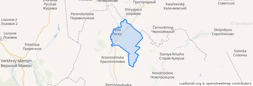 Mapa de ubicacion de Песковское сельское поселение.