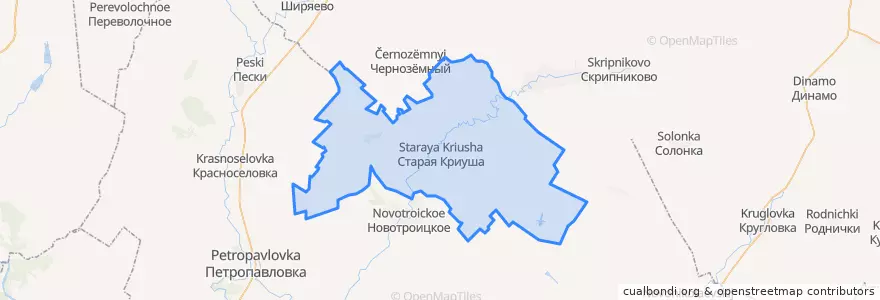 Mapa de ubicacion de Старокриушанское сельское поселение.