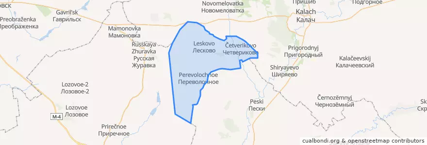 Mapa de ubicacion de Хрещатовское сельское поселение.