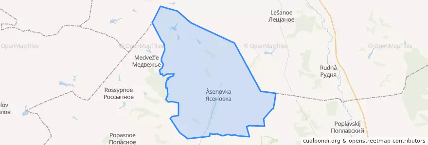Mapa de ubicacion de Ясеновское сельское поселение.