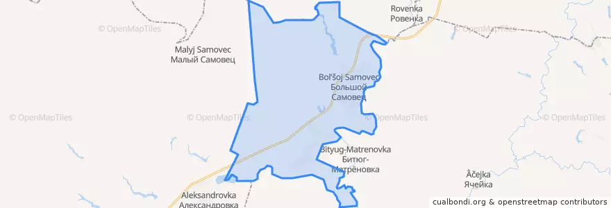 Mapa de ubicacion de Самовецкое сельское поселение.