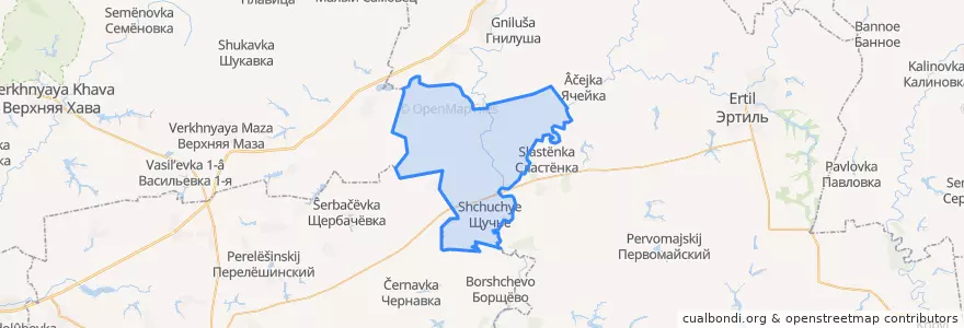 Mapa de ubicacion de Щучинское сельское поселение.