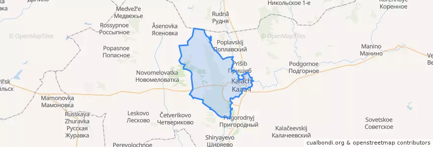 Mapa de ubicacion de городское поселение Калач.