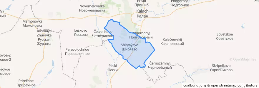 Mapa de ubicacion de Ширяевское сельское поселение.